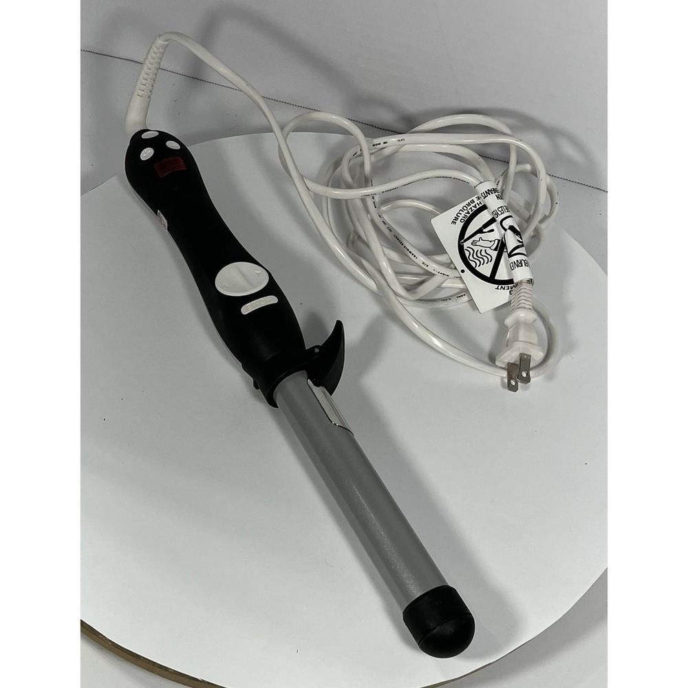 Beachwaver S1 1" Ceramic Rotating Curling Iron Black Silver Tested